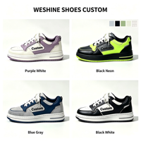 Baskets basses unisexes color block pour hommes, chaussures décontractées à lacets en PU, baskets de skateboard personnalisables avec logo, streetwear, baskets de marche