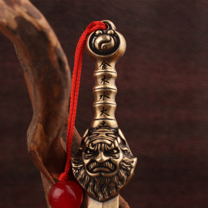 Épée à sept étoiles Zhong Kui en laiton, instrument rituel taoïste, ornement suspendu, décoration traditionnelle pour la maison - Product Image 4
