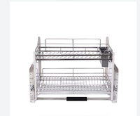 Tunuosen Étagère de Rangement Moderne Extensible en Acier Inoxydable Écologique Multi-Fonction à 2 Niveaux pour Épices et Légumes, Garantie 3 Ans