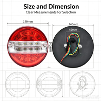 Feu arrière LED Hamburger pour camion, remorque, châssis, camping-car, 12-24V, universel, rond, feu de position arrière