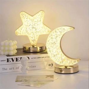 <b>Led</b> Night Light Atmosphere <b>Bedside</b> Rechargeable Touch <b>LED</b> Crystal Modern Stars Moon <b>Led</b> <b>Table</b> Lamp - Product Image 2