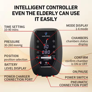 Masseur de jambes à compression d'air rechargeable à 8 chambres avec contrôle de la minuterie pour la récupération musculaire des athlètes et des personnes qui restent longtemps debout – Haute qualité - Product Image 2