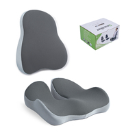 Ensemble coussin de siège ergonomique 2-en-1 et oreiller lombaire en mousse à mémoire de forme, marque privée, design goutte d'eau pour coccyx, certifié OEKO-TEX, vente en gros