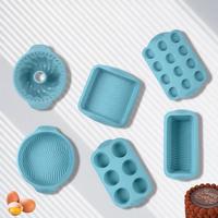 Ensemble de moules à gâteau en silicone, 8 pièces, qualité alimentaire, résistant à la chaleur, réutilisable, antiadhésif, outils de cuisson pour la cuisine et la boulangerie