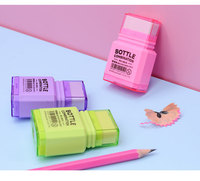 Lot de 4 taille-crayons en plastique Macaron, effaceurs, 4 couleurs, cadeau pour enfants, fournitures scolaires écologiques en gros, papeterie en vrac, prix d'usine, rentrée scolaire
