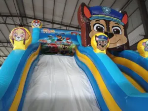 Outdoor Animated Dog Inflatable Slide Dog Theme Inflatable Dry Slides Bounce Slide For Kids