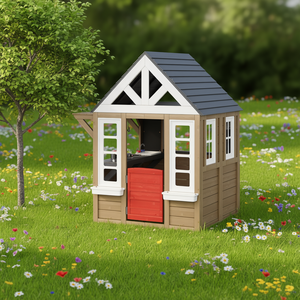 Maisonnette en bois d'extérieur grande taille avec porte, fenêtre et évier pour enfants, pour utilisation en jardin - Product Image 2