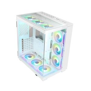 Boîtier d'ordinateur ATX de tour moyenne pour e-sport transfrontalier, vue panoramique ATX, côté en verre, refroidissement par eau, trois vues panoramiques en verre - Product Image 1