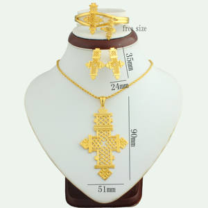 <span class=keywords><strong>JH</strong></span> alla moda Dubai 18K Set di gioielli in ottone placcato oro per feste di matrimonio-include orecchini pendenti braccialetti collana - Product Image 5