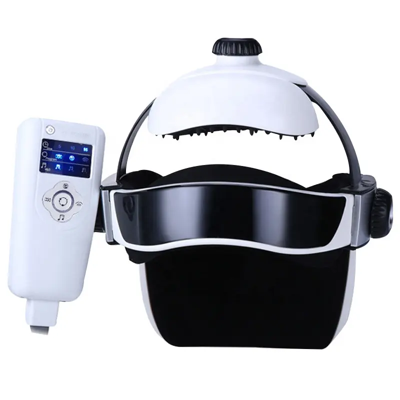 電気加熱ネックヘッドマッサージヘルメット空気圧振動療法マッサージャー音楽筋肉刺激装置ヘルスケア