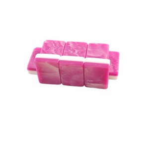 Pink and White <b>Mahjong</b> Tiles <b>Set</b> Classic Portable Style for 4 Players - Product Image 4