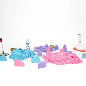 Yeni tasarım sümüksü kum durumda 1.5 kilogram sihirli DIY kinetik kum Set oyna Pretend kum oyuncak çocuklar için