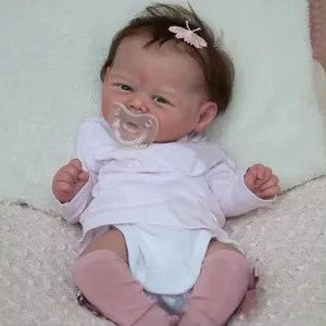 NPK boneka bayi Vivi terlahir kembali 49CM, boneka seni buatan tangan kualitas tinggi sentuhan lembut asli bayi perempuan baru lahir