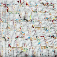 Tissu en tweed à motifs colorés automne-hiver 410G-adapté à la fabrication d'oreillers de robe