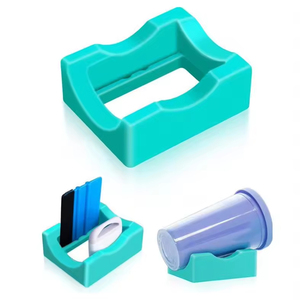 A0420 Silicone Cup Cradle for Tumblers Sturdy Tumbler Cradle with Felt <b>Squeegee</b> Use to Apply Decal - Product Image 1
