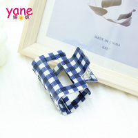 Pinces à cheveux à carreaux gingham tendance, pinces à cheveux carrées en acrylique mignonnes pour femmes et filles, pinces à cheveux antidérapantes à maintien solide