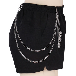 Cadena para Pantalones con Diseño de Calavera, Doble Capa, Cadena Corporal de Metal, Joyería de Moda para Halloween, Aleación de Zinc, Estilo Transfronterizo - Product Image 2