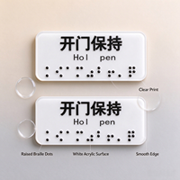 Plaque d'identification tactile en braille en acrylique blanc, points braille en relief, texte personnalisable, taille sur mesure, multi-scènes