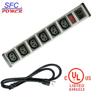 IEC 60320 C13 C14 IEC Power Distribution Units Smart 6 Socket Power Strip Bar For Network Cabinet Multiple Electrical Outlets