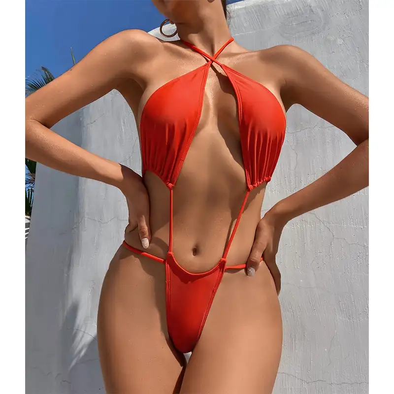 Custom Bikini 2021ผู้หญิงเซ็กซี่บิกินี่โลโก้ทองชุดว่ายน้ำออกแบบ One Piece ชุดว่ายน้ำ