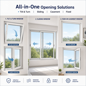 Ventanas <span class=keywords><strong>de</strong></span> PVC <span class=keywords><strong>de</strong></span> Triple Vidrio <span class=keywords><strong>de</strong></span> Alta Calidad Estilo Americano, Ventana Abatible <span class=keywords><strong>de</strong></span> Vinilo - Product Image 5