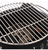 Barbecue Yakitori Portable Pliant à Hauteur Réglable pour Charbon de Bois, Grille en Aluminium Facilement Nettoyable