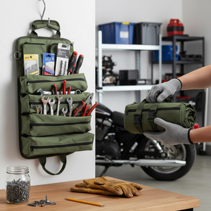 Sac à outils portable OEM, enroulable, fonctionnel, durable, pour électriciens, organiseur <span class=keywords><strong>d</strong></span>'outils, porte-outils, sac à outils enroulable pour plombiers - Product Image 5