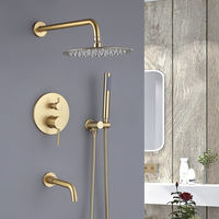 Ensemble de douche électrique thermostatique intelligent moderne noir mat à poignée unique, avec robinet de douche double effet pluie en laiton, barre coulissante et valve en céramique