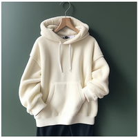 Hoodie polos kelas berat Logo kustom Hoodie gambar Puff besar Sweatshirt Hoodie desain serut ukuran Plus untuk pria