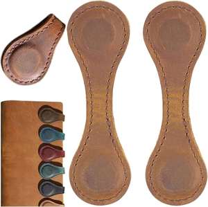 Stocked Genuine Leather Dual-side Magnetic <b>Bookmark</b> Custom <b>Bookmark</b> Clip Buckle Modern Leather <b>Bookmark</b> for GIfts - Product Image 1