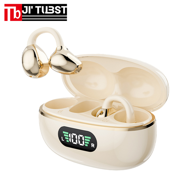 Q84 Fashion Design Open-ear Wireless TWS Ear Clip Earbuds Digital Display JL Chipset Hi-Fi Sound IPX5 Waterproof Sports Call