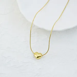 NE225 Amazon Fashion Women's Gold Heart Lucky Diamond Heart Pendant Necklace Jewelry