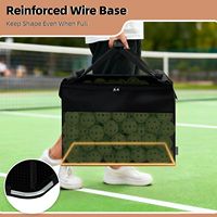 Sac pliable pour balles de tennis et de pickleball, capacité de 150 balles de pickleball ou 180 balles de tennis, chariot de transport portable avec roues