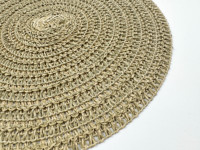 Natürliche Gewebte Papier-Tischsets Beige Grün Hitzebeständig Rutschfest Waschbar Esstisch-Matte für den Täglichen Gebrauch