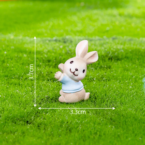 <span class=keywords><strong>Mini</strong></span> Figuras de Conejitos de Pascua de Resina, Miniatura de Conejo, Adorno Familiar de Conejitos de Pascua - Product Image 6