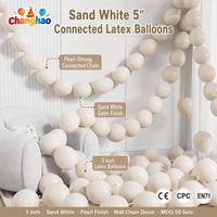 Guirlande de ballons en latex blanc sable de 5 pouces connectés pour décoration murale de mariage, fête prénatale, anniversaire, escalier