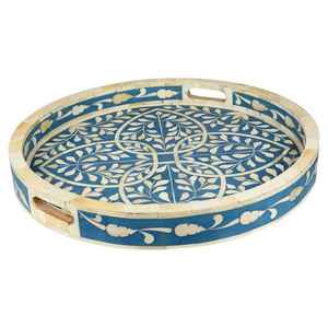 ถาดเสิร์ฟกาแฟแบบฝังกระดูกทรงกลมสไตล์โมเดิร์นแบบพรีเมี่ยมสำหรับงานแต่งงานโต๊ะกาแฟดิวาลี - Product Image 1