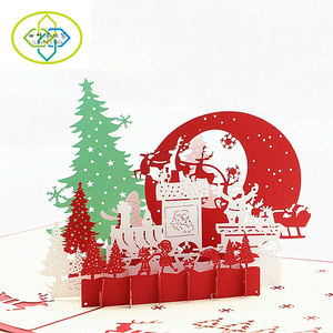 Wholesale Holiday <strong>Christmas</strong> Card Gifts Luxury Art Paper <strong>Decoration</strong> 3D Greeting <strong>Christmas</strong> Card - Product Image 3
