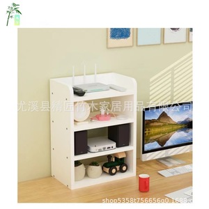 Bamboo Wood <b>Desktop</b> Storage <b>Shelf</b> Rectangle Freestanding Office Organizer For Desk Living Room Multifunction Neatening - Product Image 3
