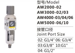 Régulateur de pression de filtre d'unité de traitement de source d'air de la série AC AW5000-06/10 pour le système d'air comprimé - Product Image 4