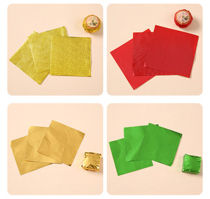 Papier d'emballage pour barres chocolatées, feuille d'aluminium, fournisseur chinois, couleur personnalisée, emballage chocolat rouge, rouleau de papier ciré imprimé alimentaire souple - Product Image 5
