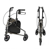 Déambulateur pliable avec frein pour personnes âgées et handicapées, chariot de marche assisté, chariot de courses, aide à la rééducation