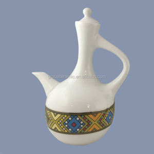 Jebena éthiopienne en céramique et porcelaine bon marché, pot à café personnalisé - Product Image 4