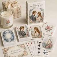 Cartes à jouer personnalisées en aquarelle sur le thème de la côte du Maine, portrait de mariage, jeu de poker, cadeau souvenir