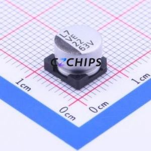 ตัวเก็บประจุแบบอิเล็กโทรไลต์อะลูมิเนียม SMD รุ่น VE-220M1JTR-0806, ขนาด D8xL6.5 มม., 22uF, 20%, 63V, ขา 8 มม. - Product Image 1