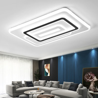 Plafonnier LED moderne de style européen en métal noir acrylique Zhongshan Club IP44 pour hall d'hôtel et salon