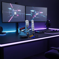 Pedales de Carreras SIMSONN PLUS para Juegos, Acero Inoxidable, Compatibles con PC por USB, Simulador de Vuelo de Alta Calidad, Celda de Carga de 200KG