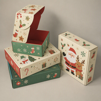 Boîte d'expédition de luxe haut de gamme pour la saison de Noël, emballage cosmétique en carton ondulé recyclé, boîte de colisage de Noël personnalisée avec finition spéciale