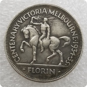 Reproducción de la Moneda Conmemorativa del Centenario de Melbourne, Australia, de 1934-1935, para Coleccionistas - Product Image 2