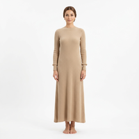 Robe longue maxi en maille côtelée respirante style Dubaï 2026 pour femme – Mode Moyen-Orient